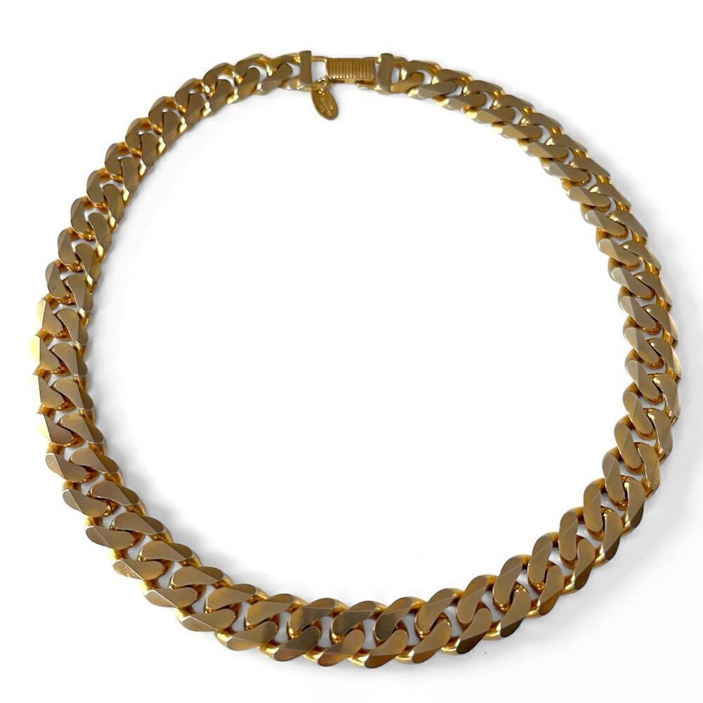Vintage Les Bernard Chunky Gold Wheat Chain Necklace